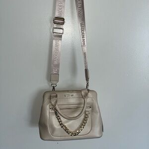 Madden NYC Cream Crossbody Bag with Chain Detail